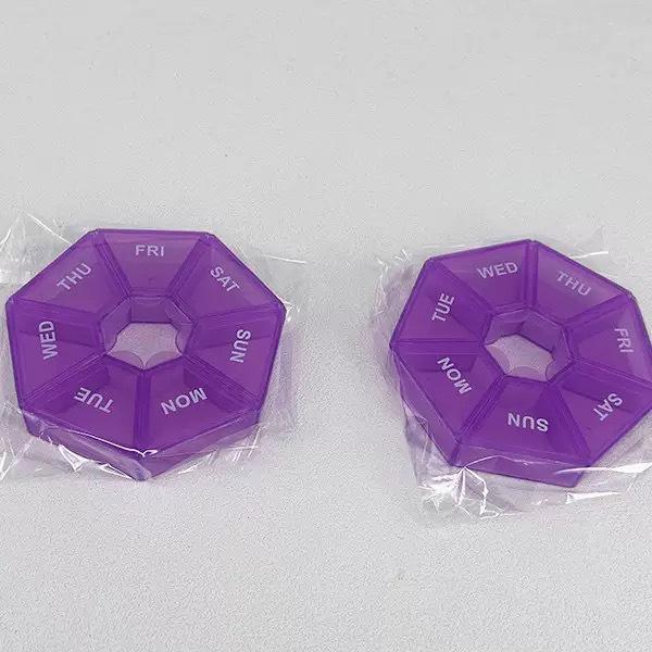 Compact Round Dustproof Weekly Pill Organizer for Living Room or Bedroom