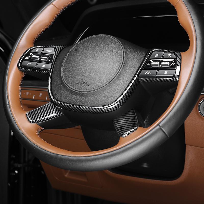 For Kia Telluride -2025 Steering Wheel Button Cover Carbon Fiber Steering Handle Frame Trim Interior Accessories LHD/RHD