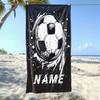 Custom Name Black And White Style Football Beach Towel - Soft,Ultra-Absorbent Microfiber, Lightweight, Perfect For Beach,Parties