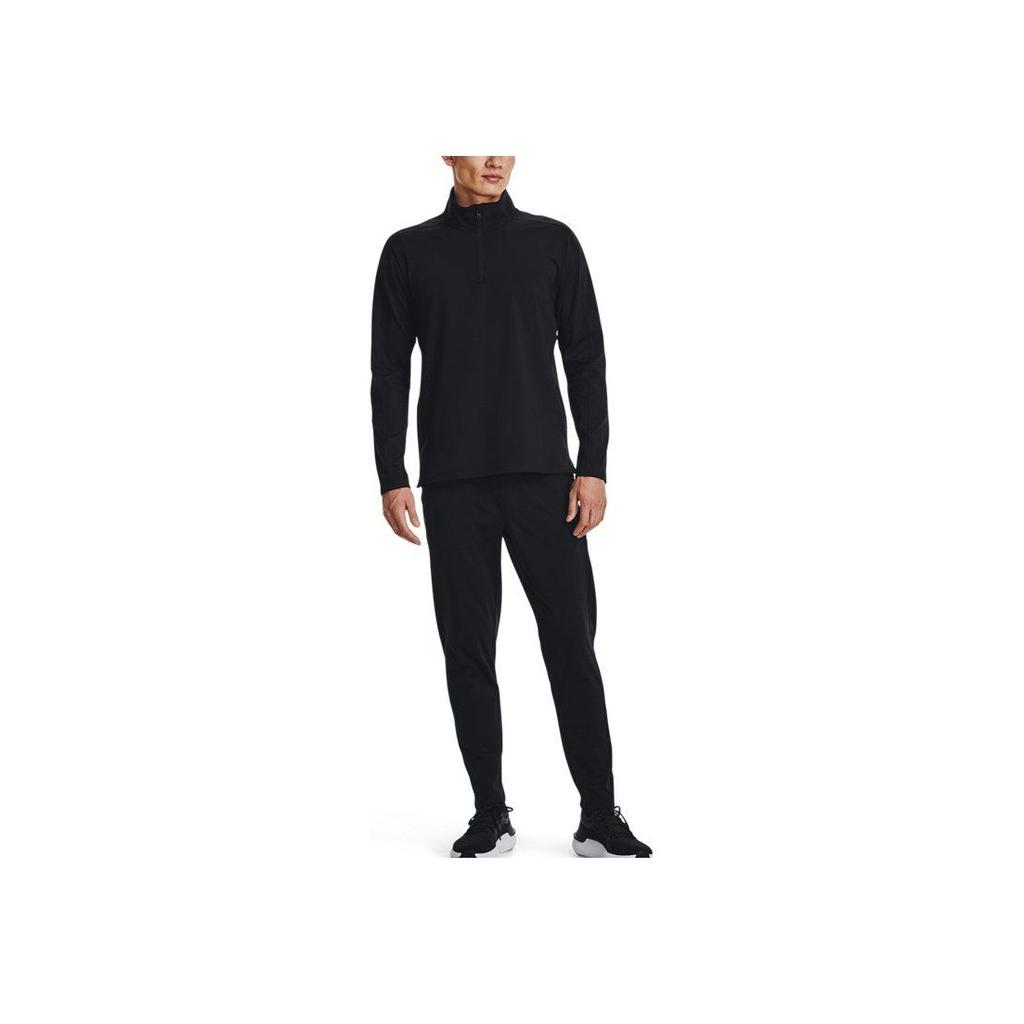 Under Armour Solid 1/4 Zip Training Slim Fit Long Sleeve T-Shirt Men Tops Black 1379673-001