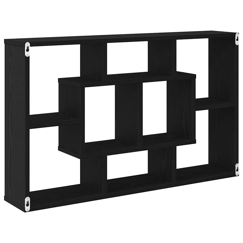 Wall Shelf Black Oak Look 85 x 16 x 52.5 cm Engineered Wood