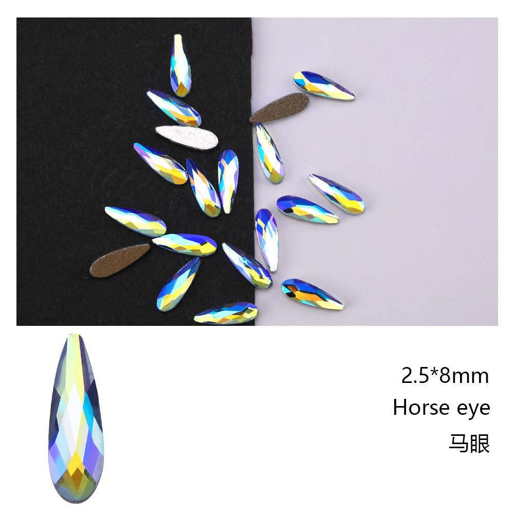 Blauer Sternenhimmel Symphonie Flachboden Speziell geformter Diamant Hellblau Ab Farbe Eiswürfel Wassertropfen Pfeil Diamant Goldener Boden Nagel Diamant