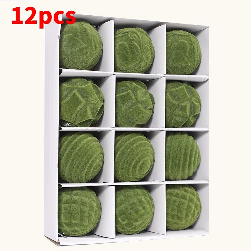 

6 см Бархатные 12 шт. Рождественские шары Разноцветные украшения для рождественской елки Новый год армия зеленый