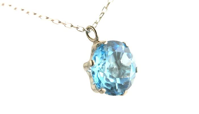Jewelry PT Blue Topaz Pendant Necklace [Diamond World] Women's