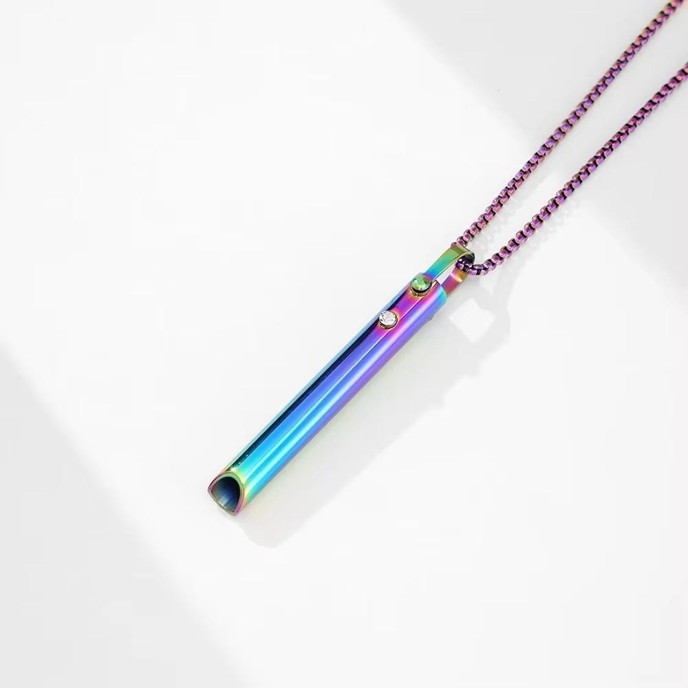Stainless Steel Whistle Necklace Calm Relaxation Meditation Mindfulness Necklace Anxiety Relief Yoga Meditation Necklace