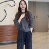 2026 Women's Pink Round Neck Hollow Knit Sweater for Early Autumn and Winter