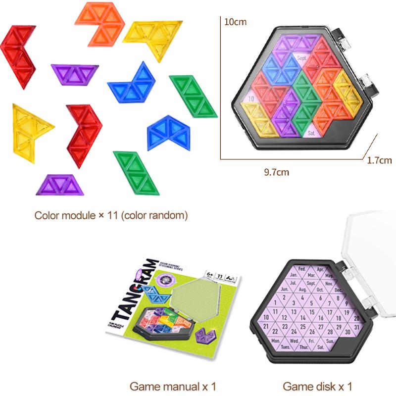 Children Smart Clearance Tangram Toy Calendar Challenge Intelligence Game Logical Thinking Training Fun Interactive Novelty Toys