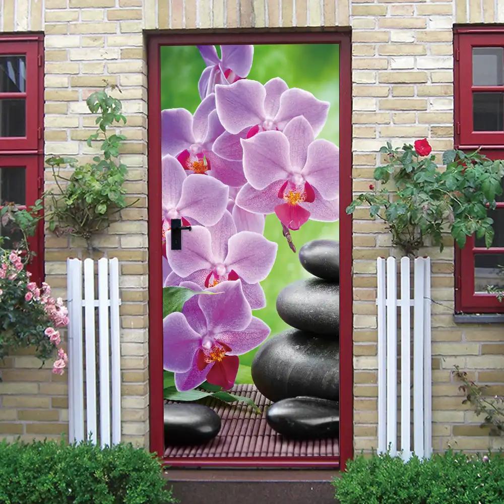 Retro Themed Kitchen Decoration PVC Door Sticker - a Festive Door Decoration That Can Be Easily Removed, Suitable for Kitchen, Guest Room