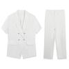 2239 Summer Plus Size Women's Short Sleeve Suit Set - Two-Piece Nine-Point Slim Fit Pants