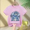 Disney Stitch Children's T-Shirt with Cute Cartoon Character Print, Soft and Casual Short Sleeve