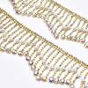 Beautiful Long Tassels Crystal Silver Diamond Chain Wedding Dress Necklace Garment Diy Decoration Sewing Costume Applique Trims