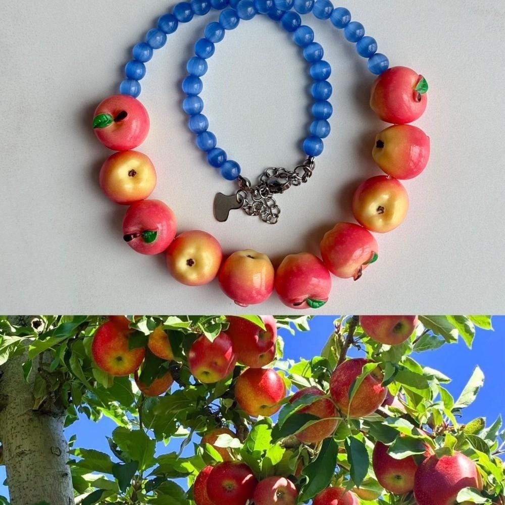 3D Fruit 3D Fruit Necklace Colorful Fruit Beaded Chain Necklace Handmade Necklace Party Use