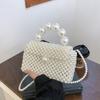 Shoulder Woven Pearl Bag Diagonal Square Handbag Mini Version Zipper Without
