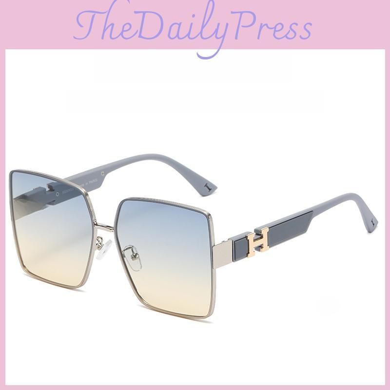 Summer Uv400 Female Square Sunglasses With Blue Pc Lenses For Fashion And Travel