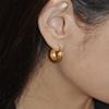 Fashion Copper-Plated 18K Real Gold Inlaid With Black Agate Sparkling Stone Pendant, Ear Buckle, Niche Temperament Trendy Earrings