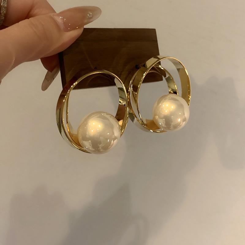 Silver Needle Zircon Pearl Tassel Earrings - Elegant Retro Design for Women