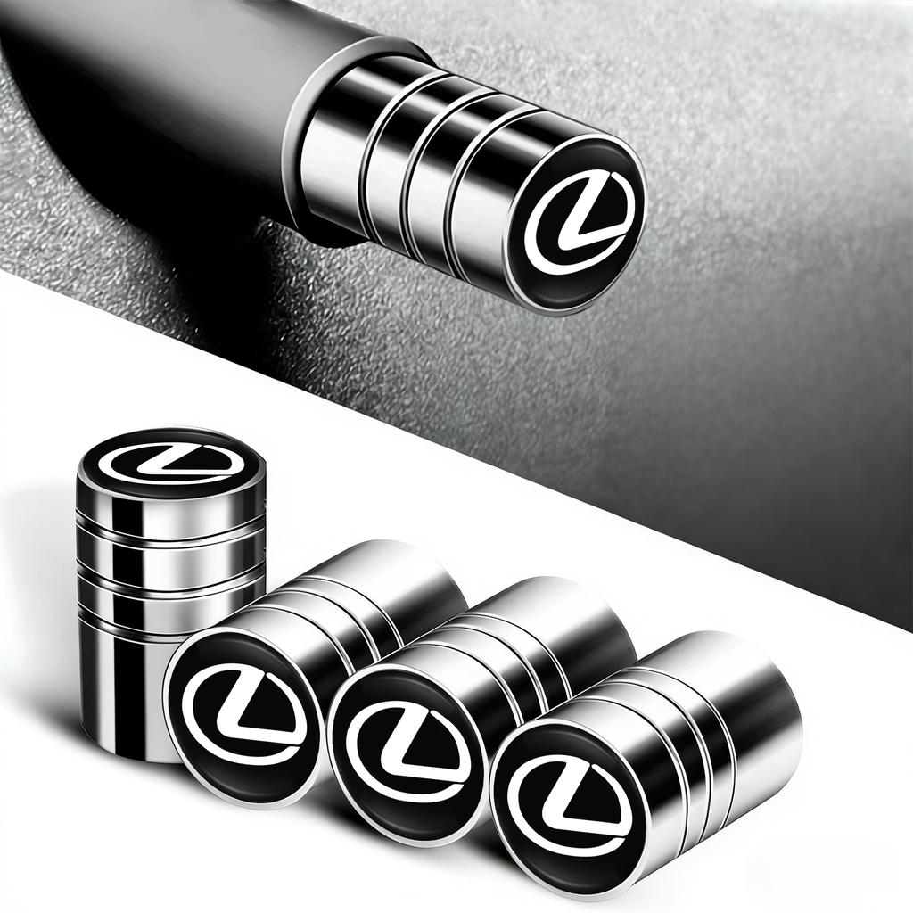 4Pcs Metal Car Wheel Tire Valve Caps Stem Case Cover For Lexus Ct200h RX350 NX RX450h RX400h RX NX300 UX250h IS300h RC IS250 GX AFH1