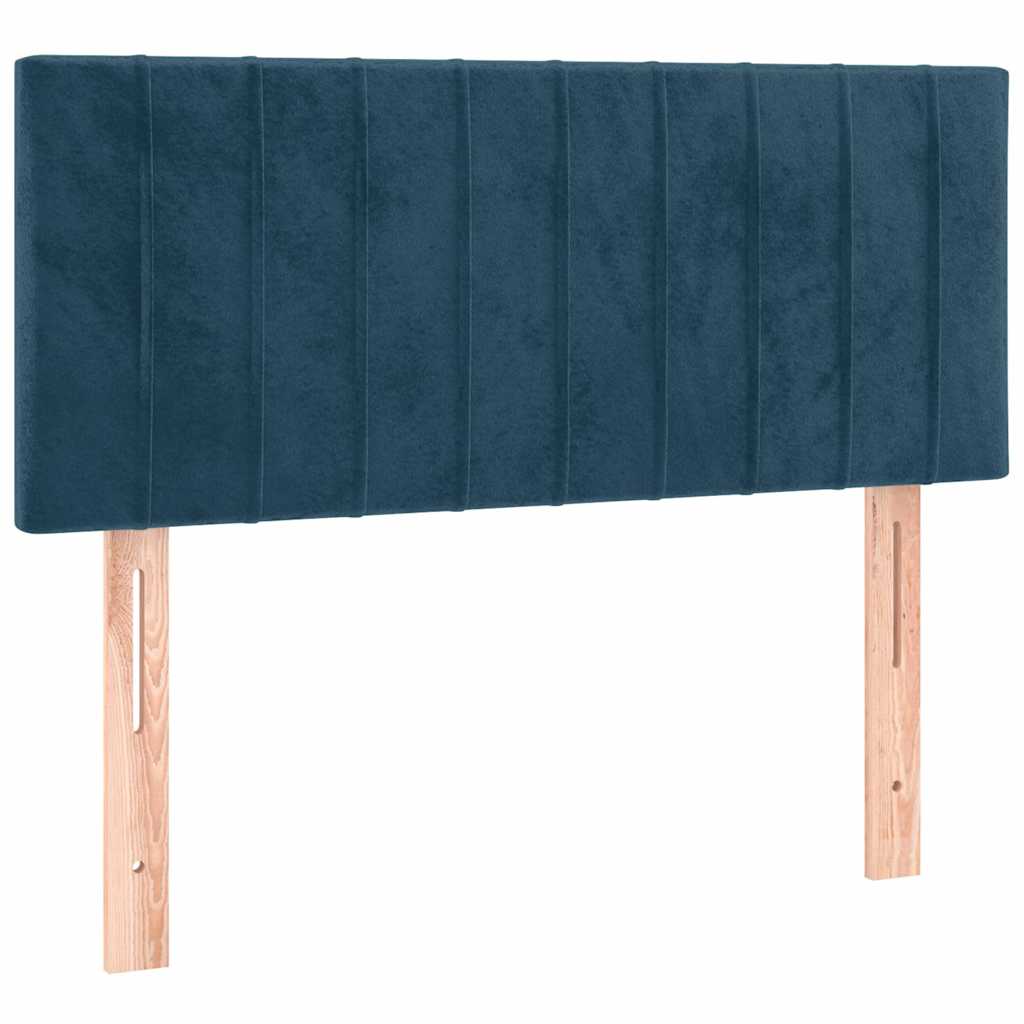 Vidaxl Łóżko Kontynentalne, Materac I Led, Niebieski Aksamit 90X200 Cm