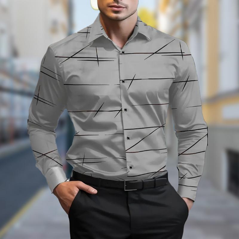 Erkek Vintage Uzun Kollu Gömlek Büyük Beden Bol Düğmeli Gömlek Günlük Ekose Ofis Gömleği