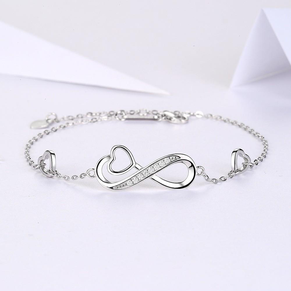 925 Sterling Silver Infinity Heart Bracelet - Fashionable Gift for Girlfriend