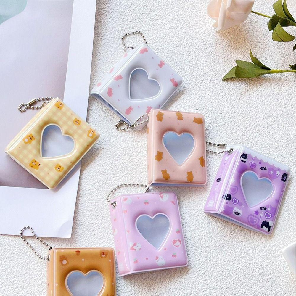 16 Pockets 2 Inch Mini Photo Album Heart Transparent Photocard Holder Storage Collect Book Name Card Album From Photo