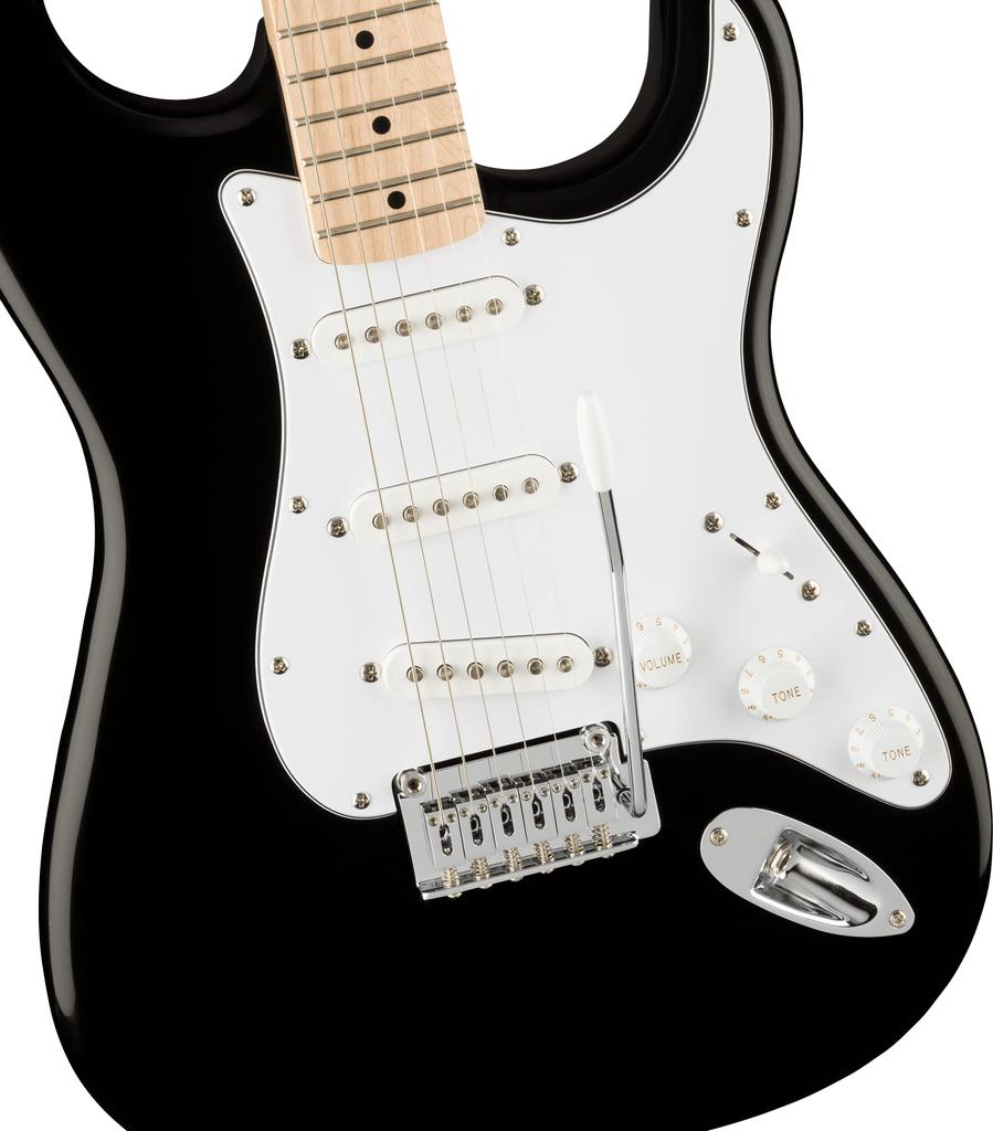 Squier by Fender Affinity Series™ Stratocaster® Electric Guitar, Maple Fingerboard, White Pickguard, Black Soft Case