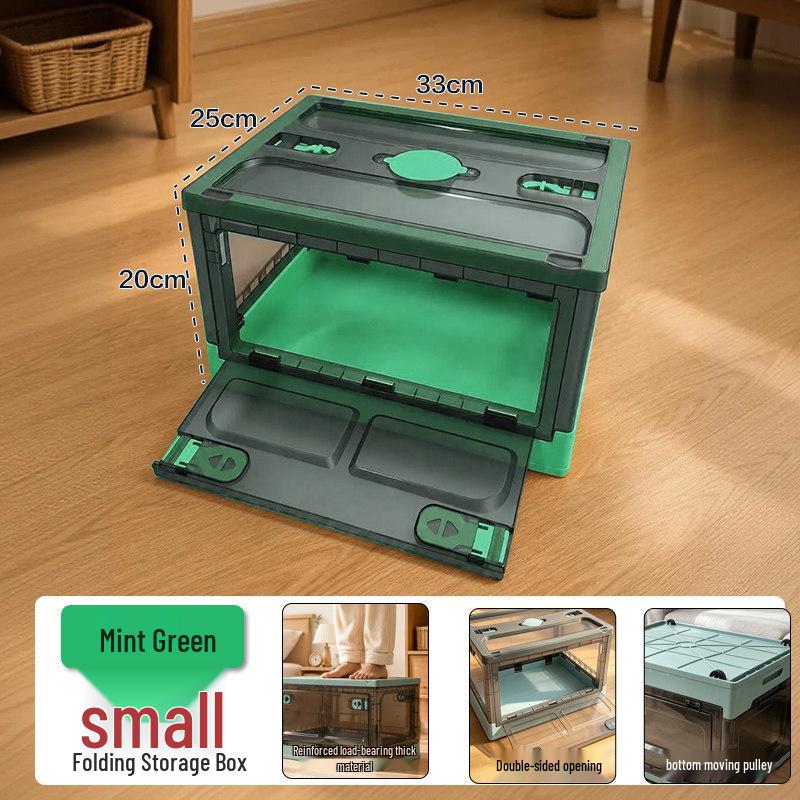 Thickened Foldable Transparent Storage Box with Double Doors - Large Capacity for Small Apartments