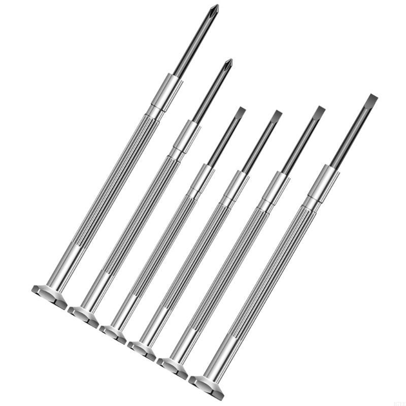 H7EE 6Pcs Multifunctional Small Screwdriver,Steel Screwdriver Hand Tool for Eyeglass, Sunglasses, Electronics