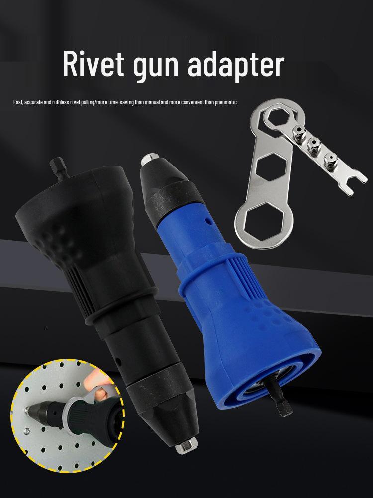 Electric Rivet Gun Adapter with Nut Gun and Riveting Mandrel for Drills