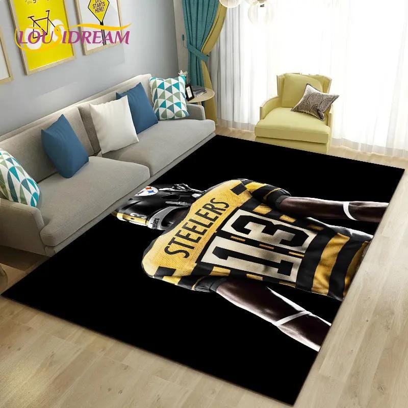NFL American Football Rugby Area Rug Large,Carpet Rug for Living Room Bedroom Sofa Doormat Decoration, Kids Non-slip Floor Mat