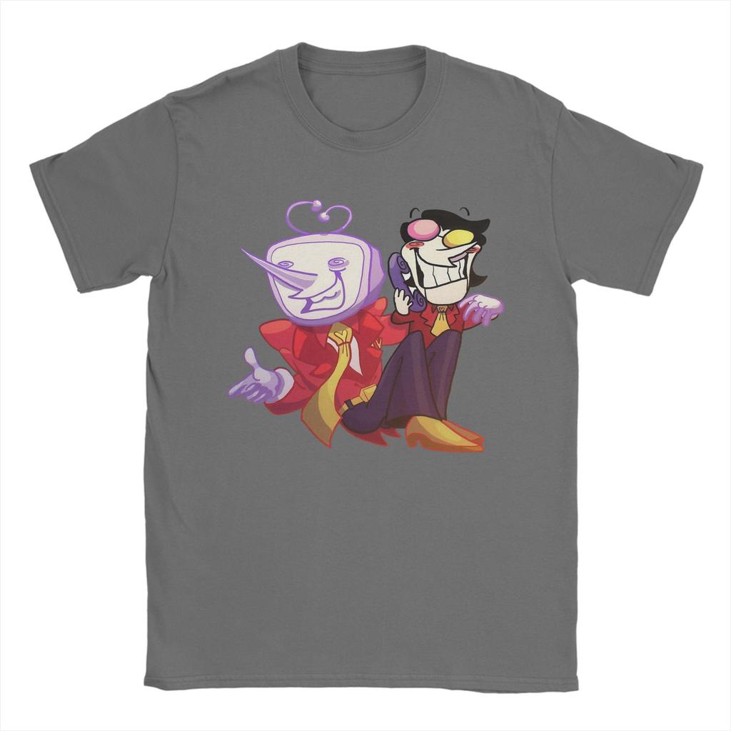 Men's T-Shirts Deltarune Spamton and Tenna Vintage Pure Cotton Tee Shirt Short Sleeve  T Shirt O Neck Clothing Plus Size