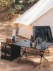 CAMPING MOON Roll Table, Slim Table, Camping Folding Table, Low Style, 2 Height Adjustments, T-520-BK
