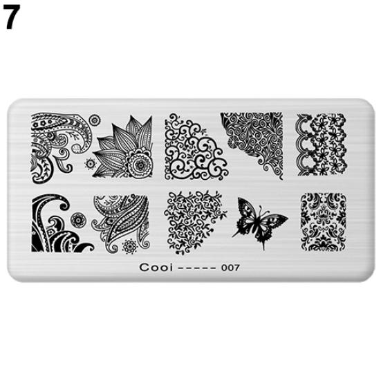 

1 шт., дизайн ногтей различной формы, шаблон для штамповки изображений, инструмент для ногтей «сделай сам», 1 шт. 7