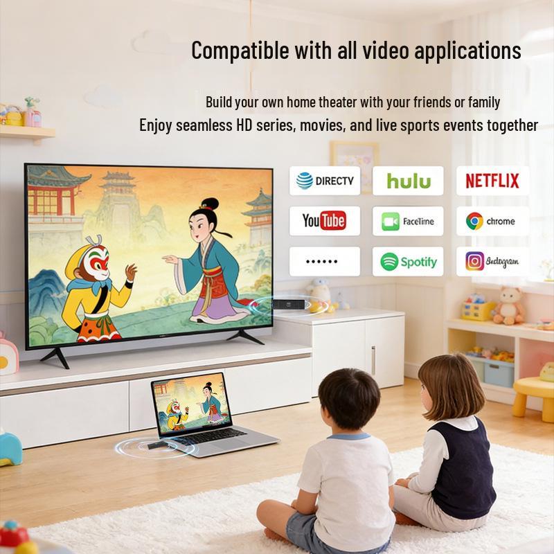 Wireless HDMI Extender: Plug & Play Video Transmitter for Conferencing & Projector Use