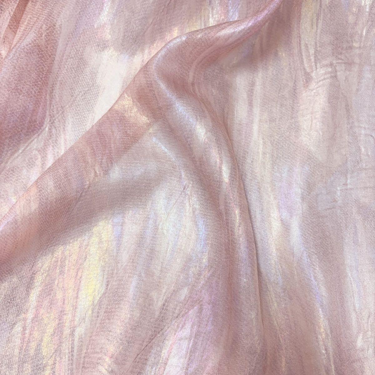 

Drapeable semi-transparent pink lustrous gold-textured fabric suitable for wedding dresses formal gown designer clothing fabrics 1.5M&1M розовый