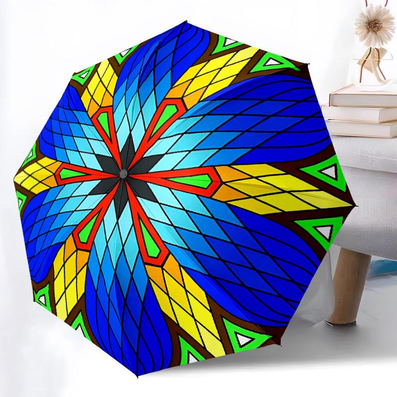 1pc Mandala Automatic Opening/Closing Umbrella with Operation & Windproof Canopy - Folding Design, Holiday Gift yy260225120