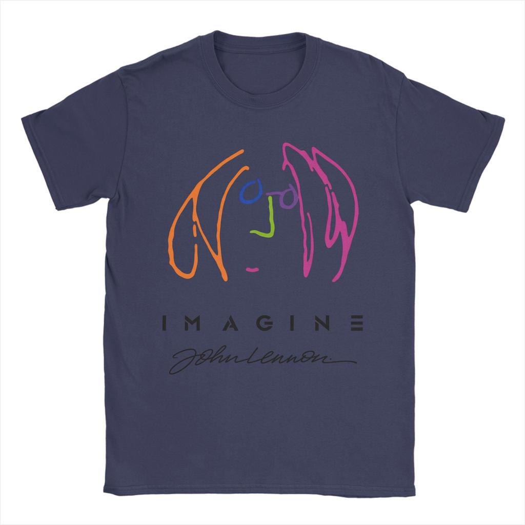 JOHN LENNON IMAGINE PROMO TShirt for Men  Leisure 100 Cotton Tees O Neck Short Sleeve T Shirt 4XL 5XL Clothing
