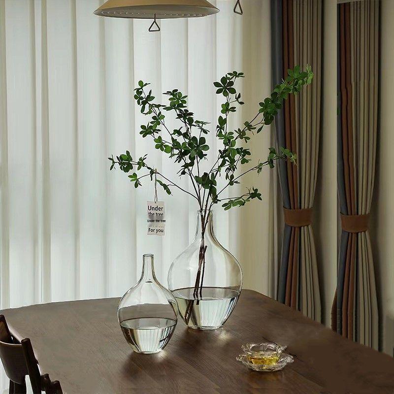 Transparent glas hydroponisk vas för blomsterarrangemang - Japansk klockblomma & Andromeda