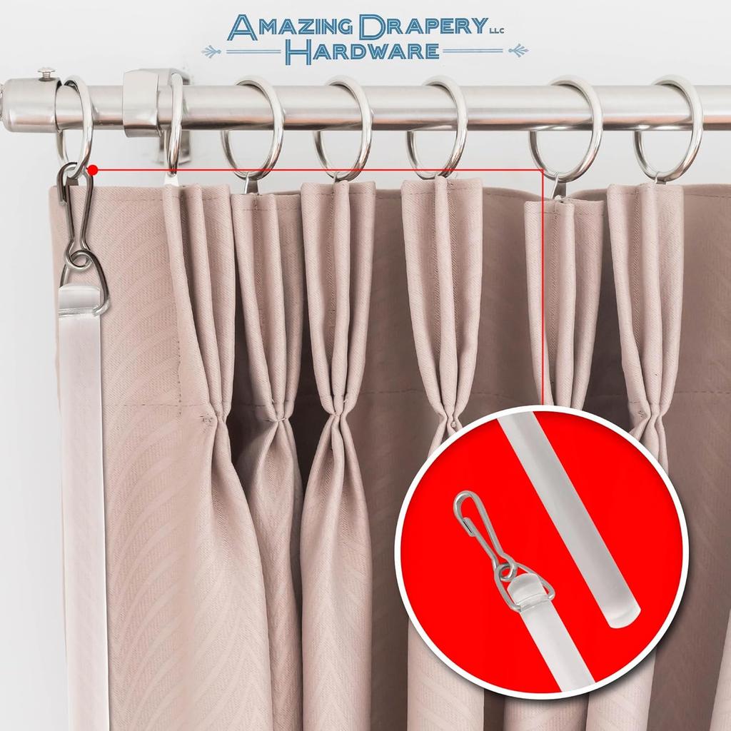 Amazing Drapery Hardware Clear Acrylic Drapery Wand, 12-Inches, 2 Pack - Invisible & Sturdy Curtain Pull Rod - UV-Resistant - Ideal for High Hanging