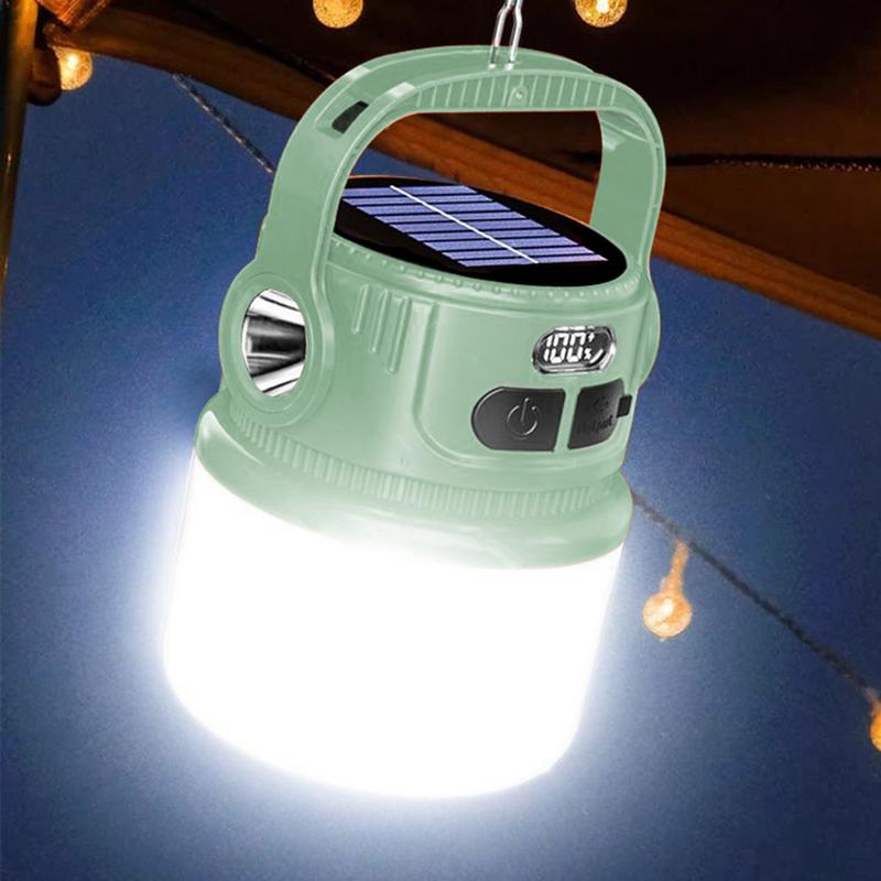 Camping Rechargeable Lights LED Camping Flashlight Rechargeable Camping Lantern Solar Tent Light Waterproof Outdoor Supplies For