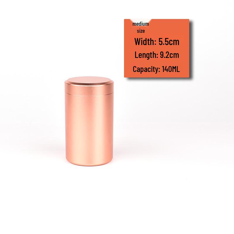 Mini Aluminum Alloy Sealed Tea Can - Compact Metal Storage for Loose Leaf Tea