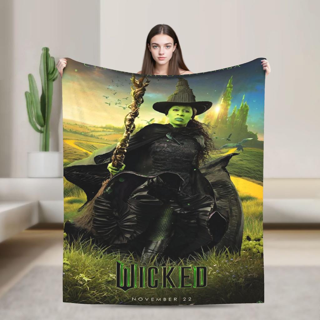 Couverture Pelucheuse Chaude Wicked 2 Film Musical Affiche Glinda Flanelle Housse Canapé-Lit Salon