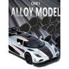 1/32 Koenigsegg ONE 1 Alloy Sports Car Model Diecasts Metal Racing Vehicles Model Simulation Sound and Light Children Toy Gift