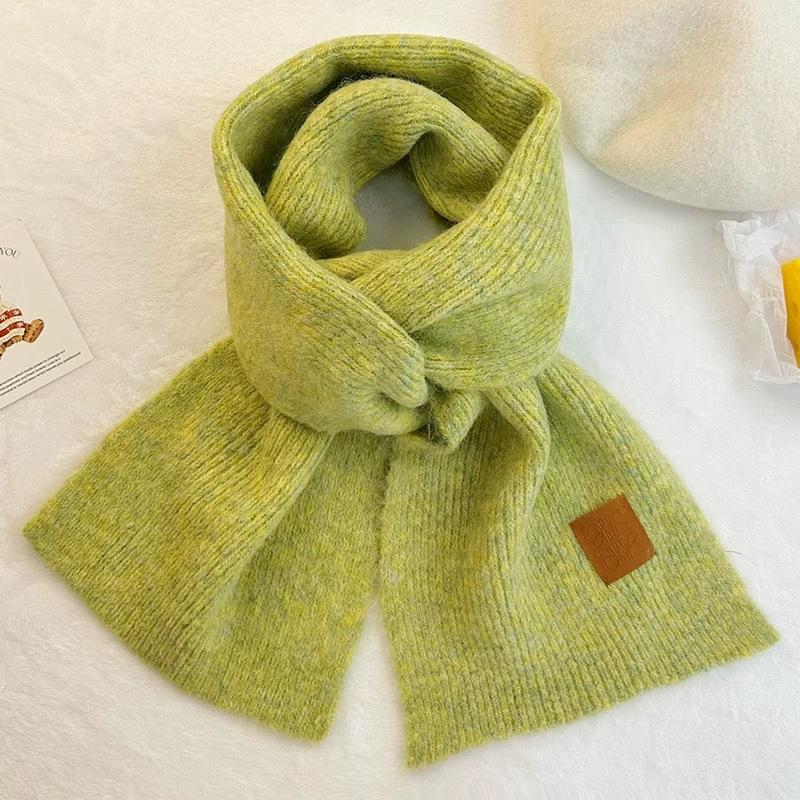 New Wool Knitted Scarf for Women Winter Ins Korean Fashion Versatile Warm Student Student Skin Friendly Soft Scarf