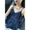 Korean Design Niche V-neck Halter Top for Women Summer Retro Style Sleeveless Vest Top