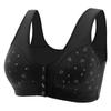 Plus Size Front Closure Vest Style No Wire Printed Bra For Women