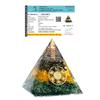 Zenvibes Money Magnet Pyrite Pyramid for Vastu & Pooja – Certified Pyrite Citrine Green Aventurine Crystal Original Pyramid with Zibu Symbol, Fin
