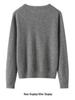 Lekasha Women's 100% Pure Cashmere Round Neck Cardigan with Embroidered Little Horse and Color Block Design