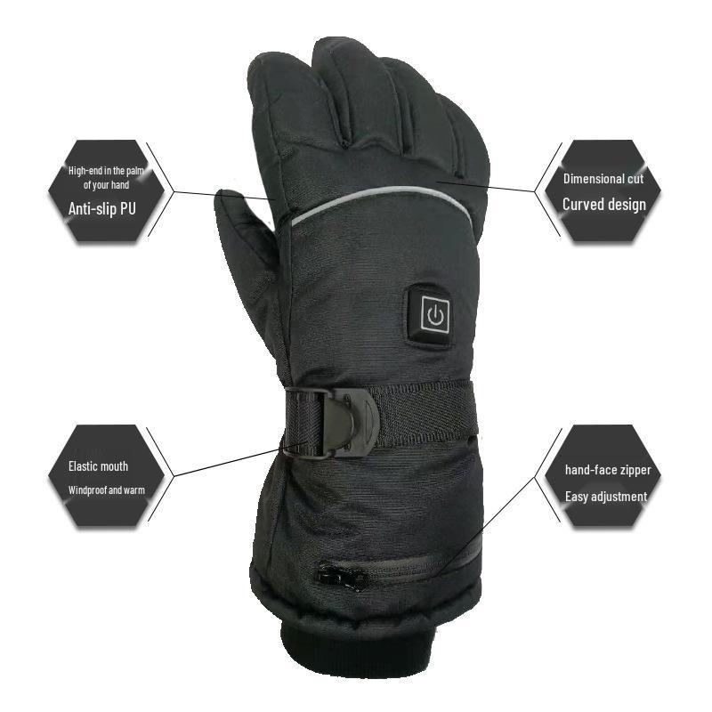 Electric Heated Winter Gloves: Touchscreen, Thickened, Windproof Gloves for Cycling, Skiing, and Outdoor Activities