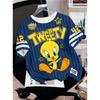 2026 Cartoon Duck Tweety Rabbit Print Men Women's Short Sleeve T-Shirt Casual 3d Print Summer Kids Parent Sport Tops T-shirt Tee